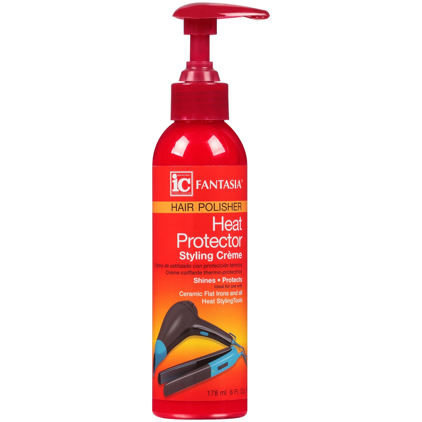 Fantasia IC Heat Protector Styling Crème Hair Polisher 6 fl. oz. Spray Bottle